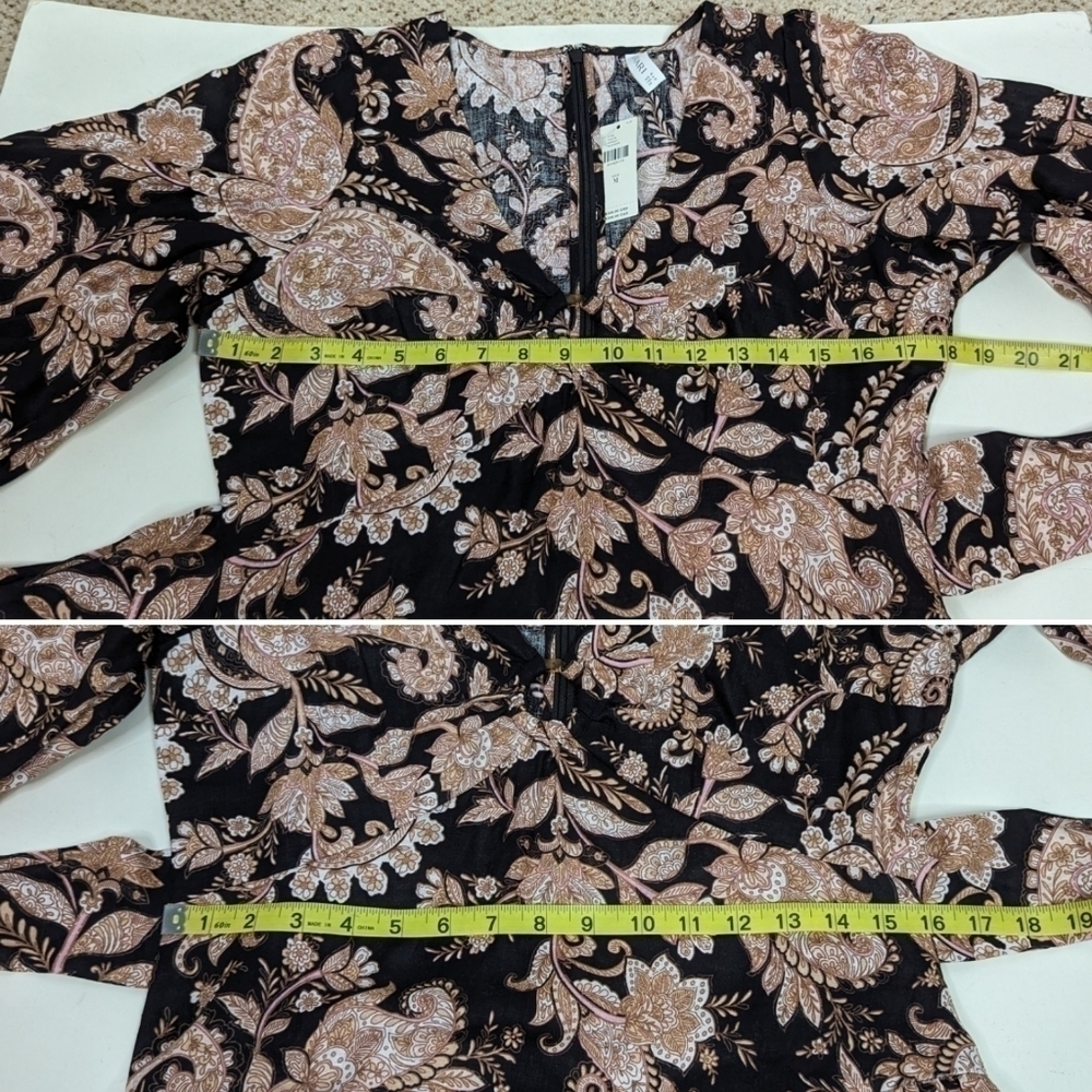Anthropologie Kivari Floral Paisley Puff Sleeve Maxi Dress Size M - Picture 8 of 9